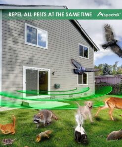 Yard Sentinel Outdoor Ultrasonic Animal Repeller with Motion Sensor, Adjustable Volume, Waterproof, Extension Cord, Powerful Repel for Squirrel, Raccoon, Skunk, Rabbit, Fox, Deer, Etc 1 Animal repellent 20 91M1HwDCsmL