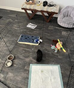 MidWest Homes for Pets Foldable Metal Dog Exercise Pen / Pet Playpen, 24'W x 24'H, 1-Year Manufacturer's Warranty Black No Door 24" H 36 91M21OGTk L