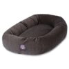 Majestic Pet 40 Inch Suede Calming Dog Bed Washable – Cozy Soft Round Dog Bed with Spine Support for Dogs to Rest their Head - Fluffy Donut Dog Bed 40x29x9 (Inch) - Round Pet Bed Large – Chocolate 40 in. 82 91M64jbS6tL