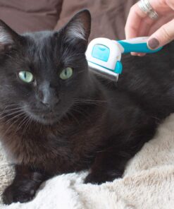 Paws & Pals Dog Brush - Gentle Soft Hair Rake Trimming Comb - Best for Shedding Dogs-Cats, Thick Long Short Haired Pet, Coat Grooming & Cat Hair Fur Removal - Self Cleaning - Deshedding Supplies 33 91M68o0uJML