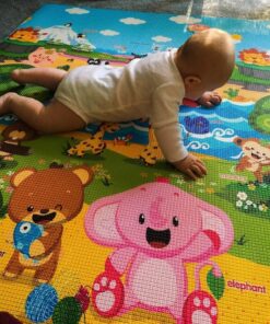Baby Care Play Mat (Large, Playful - Pinko & Friend) 82'' x 55'' Original One-Piece Reversible Rollable Waterproof Play Mat for Infants, Babies, Toddler, and Kids Large 48 91M9LNTF2NL