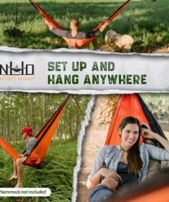 Nature's Hangout XL Hammock Straps - 10 feet (20 ft, 32 Loops Total). Longest, Strongest & Most Versatile. Quick Easy Setup for All Hammocks. Lightweight & Tree Friendly. No Stretch Polyester Black 35 91ME3SV7X6L