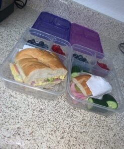 6 Pack - SimpleHouseware Color Reusable 3-Compartment Meal Prep Container Boxes (36 ounces) 6 Pack 46 91MMcITZTxL