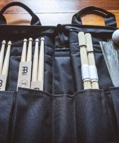 Meinl Percussion Drum Stick Bag with Extra Outside Pocket and Floor Tom Hooks – for Mallets, Brushes and Accessories, Black, Standard (MSB-1) Regular 40 91MN6gg001S