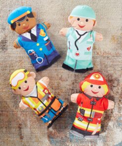 Melissa & Doug Jolly Helpers Hand Puppets (Set of 4) - Construction Worker, Doctor, Police Officer, and Firefighter - Role Play Hand Puppets, Soft Hand Puppets For Toddlers Ages 2+ Standard Packaging 14 91MQgaKQdbL