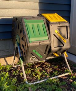 Dual Chamber Compost Tumbler – Easy-Turn, Fast-Working System – All-Season, Heavy-Duty, High Volume Composter with 2 Sliding Doors - (2 – 18.5gallon /70 Liter) 35 91MRf7eGVJL