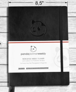 Panda Planner Undated Weekly Planner - 12 Month Organization - Productivity & Happiness - Journal - Daily Gratitude - Bonus Monthly Agenda - Black - Softcover 26 91Mb3Lxy5ML