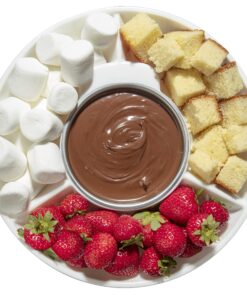 Electric Fondue Maker Deluxe Set w 4 Forks, Removable Serving Tray & Melting/Warming Setting - Great for Dipping Snacks Marshmallows Bread in Chocolate, Caramel, Cheese, Sauce - Appetizers & Desserts 20 91MlXQDPUqL