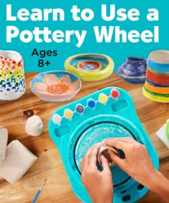 Faber-Castell Pottery Studio - Kids Pottery Wheel Kit for Ages 8+, Complete Pottery Wheel and Painting Kit for Beginners, 3 lbs of Sculpting Clay and Tools 26 91MoHMWDulL