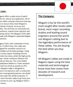 Alternative view of WORLDS BEST CABLES 9 Inch - Pedal, Effects, Patch, Instrument Cable Custom Made Made Using Mogami 2524 Wire and Eminence Gold Plated ¼ inch (6.35mm) R/A Pancake Type Connectors
