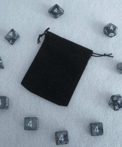 Alternative view of Smoke Black RPG D&D Dice Set: 7 + 3d6 = 10 polyhedral die plus bag! by Dave's Dice