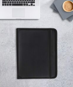 Samsill Professional Resume Padfolio with Secure Zippered Closure, 10.5 x 13 inches, Sleeve for 10.1 inch Tablet, 8.5 x 11 Notepad, Black Full Size 40 91MunfVIPDL