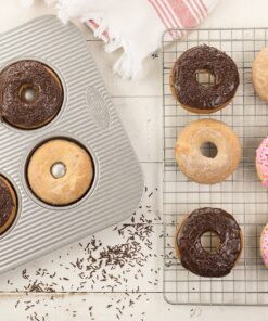 USA Pan Bakeware Aluminized Steel Donut Pan, 6-Well 11 91MxCjrPzgL