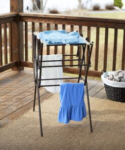 Household Essentials 5175 Collapsible Expandable Metal Clothes Drying Rack, Antique Bronze, STORAGE 20 91MyW8onqgL