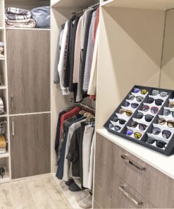 Prosource 18 Slot Sunglasses Organizer Box Stand Display Case/Tray, Fabric Lined & Snap Close, black 22 91N4YUyVNbS