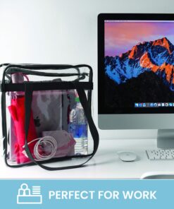 Alternative view of Bags for Less [Set of 2] Clear Bag Stadium Approved with Handles And Zipper - 12 inch x 12 inch x 6 inch Black