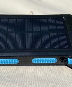 Power-Bank-Portable-Solar-Charger-30000mAh Battery Pack with Emergency LED Flashlight & 2x2.1A USB-A Output Ports Compatible with iPhone 14/13 Series, Samsung, and More, Perfect for Hiking, Camping Blue&Black 32 91NAajYzbkL