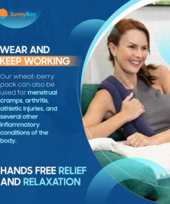 SunnyBay Microwave Heating Pad for Neck and Shoulders, Versatile Bean Bag Moist Heat Pillow, Microwavable Neck Wrap Warmer and Cool Pack for Deep Pain Relief, Weighted Hot or Cold Therapy (Navy Blue) 13 91NBmreq9EL