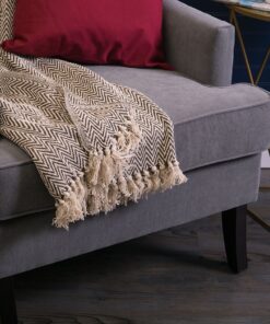 DII Chevron Throw Collection Handloomed Cotton, 50x60, Dark Brown 50x60" 21 91NCsEcBHEL