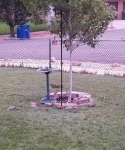 Sorbus Bird Feeding Station - 7ft Tall Metal Pole Bird Feeder Stand with 2 Ground Stake Prongs & 4 Hangers with Bird Bath, Bird Food Mesh Tray for Attracting Wild Birds Outside, Garden Decor, Plants 2-Prong Stake 41 91NE6rR xnL