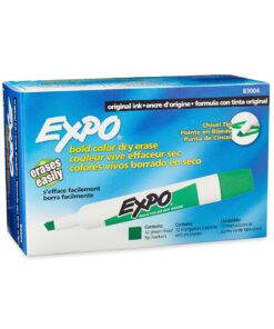 EXPO Original Dry Erase Markers, Chisel Tip, Green, 12-Count