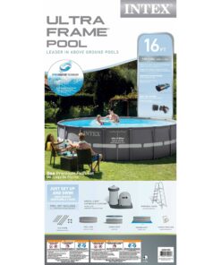 Intex 16ft X 48in Ultra Frame Pool Set with Filter Pump, Ladder, Ground Cloth & Pool Cover 11 91NQldulTyL