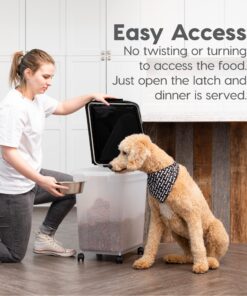 IRIS USA 65qt/16.2gal Airtight Pet Food Storage Container, Black 50 lbs Clear/Black 21 91NV7sBlE8L