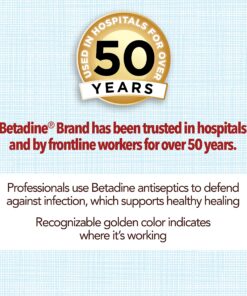 Betadine Antiseptic Liquid First Aid Solution, Povidone-iodine 10%, Infection Protection, Kills Germs In Minor Cuts Scrapes And Burns, No Sting Promise, No Alcohol or Hydrogen Peroxide, 8 FL OZ 20 91NXD5KQdL