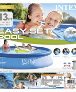 INTEX 28141EH Easy Set Inflatable Swimming Pool Set: 13ft x 33in – Includes 530 GPH Cartridge Filter Pump – Puncture-Resistant Material – 1926 Gallon Capacity – 26in Water Depth, Above-Ground Pool 23 91NiYsKFXwL