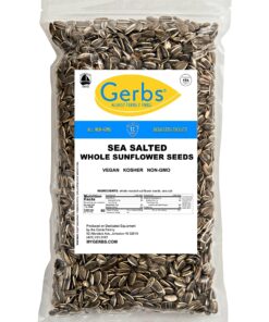 Sea Salted Sunflower Seeds in Shell by Gerbs – 4 LBS - Top 11 Food Allergen Free & Non GMO - Premium Whole Roasted Seeds, Product of USA Sea Salt 4 Pound (Pack of 1) 14 91NjqP0n7CL