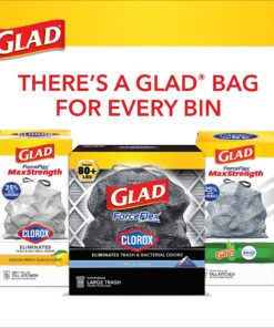Glad Large Drawstring Trash Bags, ForceFlex 30 Gallon Black Trash Bags, 50 Count 50 Count (Pack of 1) 27 91NmlqOPIML