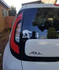 Girl Walking Robot Sticker Decal Notebook Car Laptop 8" x 4" (White) 33 91Np q5wl9L