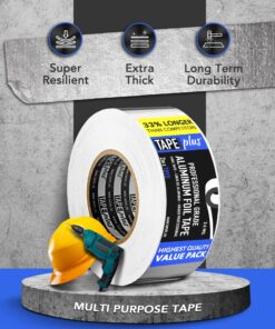 Professional Grade Aluminum Foil Tape - 2 Inch by 210 Feet (70 Yards) 3.6 Mil - High Temperature Tape - Perfect for HVAC, Sealing & Patching, Hot & Cold Air Ducts, Metal Repair, More! 20 91NppgsWeGL