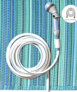 Fab Habitat Outdoor Rug - Waterproof, Fade Resistant, Crease-Free - Premium Recycled Plastic - Striped - Large Patio, Deck, Sunroom, Camping, RV - Cancun - Turquoise & Moss Green - 6 x 9 ft 6' x 9' Rectangular 31 91Nx6XV6YIL 1