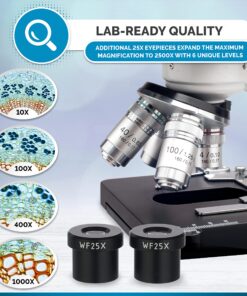 AmScope B120C-E1 40X-2500X LED Biological Binocular Compound Microscope with 3D Double Layer Mechanical Stage + 1.0 MP USB Digital Camera Imager 1.0 MP Camera 25 91Nz0D0PWjL