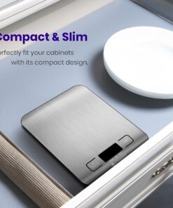 Etekcity Food Scale, Digital Kitchen Scale, 304 Stainless Steel, Weight in Grams and Ounces for Baking, Cooking, and Meal Prep, LCD Display, Medium Basic Medium Size 35 91O2nv3znJL