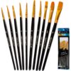 Crafts 4 All Acrylic Paint Brushes - Pack of 10 Professional, Wide and Fine Tip, Nylon Hair Artist Paintbrushes - Paintbrush Bulk Set for Watercolor, Canvas, Craft, Detail & Oil Painting 10 Pack 21 91O5vGhSLmL