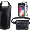 Freegrace Waterproof Dry Bags Set Of 3 Dry Bag With 2 Zip Lock Seals & Detachable Shoulder Strap, Waist Pouch & Phone Case - Can Be Submerged Into Water - For Swimming (Black(Window), 10L) Black(Window) 23 91OHzczx4BL