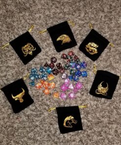 QMay DND Dice Set with 6 Pattern Dice Bag, 42 Pieces, 6 Sets Double - Colors Polyhedron Great for Dungeons and Dragons RPG MTG Table Games 6 sets-42pcs 46 91OIGFSDGjL