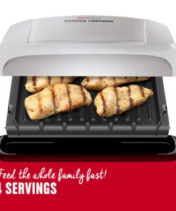 George Foreman GRP1060P Indoor Electric Grill, 4-Serving, Platinum 18 91OJDh4PsyL