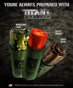 Titan Survival's Extra-Thick Emergency Mylar Sleeping Bag | Designed for NASA Space Exploration and Heat Retention. Perfect for Survival Kits and Go-Bags | PE, 36" x 78" Woodland Shrowd 17 91ONNXh0CbL