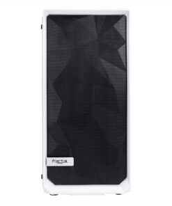 Fractal Design Meshify C - Compact Mid Tower Computer Case - Airflow/Cooling - 2X Fans Included - PSU Shroud - Modular Interior - Water-Cooling Ready - USB3.0 - Tempered Glass Side Panel - White TG 45 91OTSP7mRHL