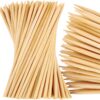 MalloMe Bamboo Skewers 6 Inch 100 pcs Marshmallow Roasting Sticks - 4mm Thick Long Wooden Heavy Duty - Hot Dog Smores Apple Candy Sticks Shish Wood Kabob Skewers for Grilling Fire Pit BBQ Appetizers