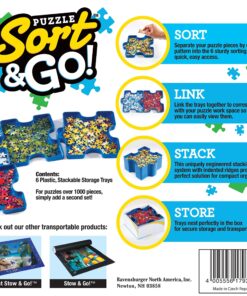 Alternative view of Ravensburger Sort and Go Jigsaw Puzzle Accessory - Sturdy and Easy to Use Plastic Puzzle Shaped Sorting Trays to Organize Puzzles Up to 1000 Pieces, Blue