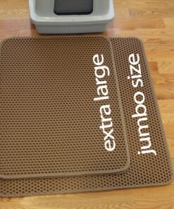 iPrimioJUMBO SIZE Cat Litter Trapper - EZ Clean (Brown/Tan) - 32 inches by 30 inches / Super BIG. Exclusive Water Proof Layer and Puppy Pad Option. Patent Pending. 32x30 - Brown 27 91OjQ87tkeL