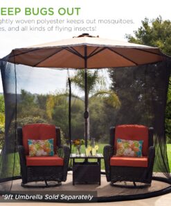 Best Choice Products 9ft Adjustable Mosquito Net for Umbrellas 7.5-11ft, Bug Screen Patio Umbrella Accessory for Outdoor Market Offset Cantilever w/Polyester Mesh Net, Zipper Door, Fillable Base 24 91Ok0TDLkoS