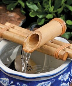 Alternative view of Bamboo Accents Water Fountain 7” Wide Three-Arm Style Base, Smooth Split-Resistant Bamboo Indoor/Outdoor (Container Not Included)…