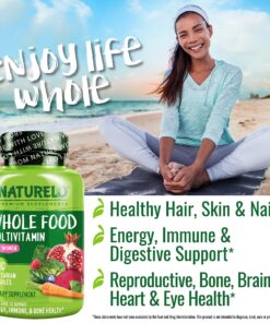 NATURELO Whole Food Multivitamin for Women - with Vitamins, Minerals, & Organic Extracts - Supplement for Energy and Heart Health - Non GMO - 240 Vegan Capsules 240 Count (Pack of 1) 14 91OoMZWQoDL