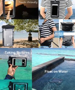 Freegrace Waterproof Dry Bags Set Of 3 Dry Bag With 2 Zip Lock Seals & Detachable Shoulder Strap, Waist Pouch & Phone Case - Can Be Submerged Into Water - For Swimming (Black(Window), 10L) Black(Window) 12 91OpLbwCcML 1