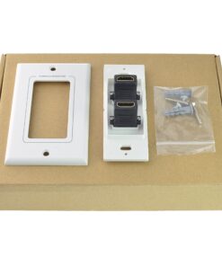 Mediabridge™ HDMI Wall Plate (2 Port) - Supports 4K, 3D, ARC - Free Low Voltage Metal Mounting Bracket (1-Gang) - 2-Piece Inset Wall Plate for 2 HDMI (Part# WP1-HDMIX2) HDMI (2 Port) 19 91Ot0CKM6qL